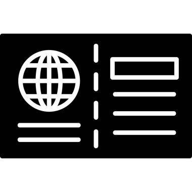 Pasaport. Web simgesi basit illüstrasyon