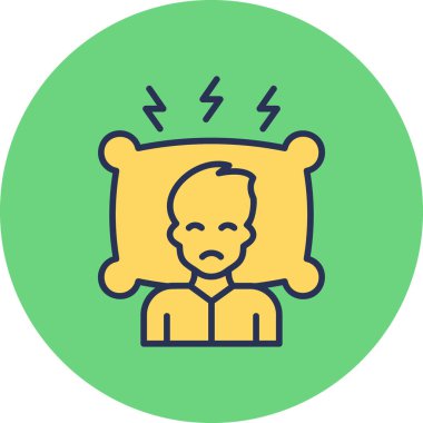 Uykusuzluk vektörü düz simgesi