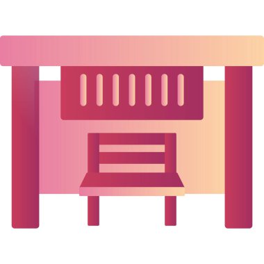 Otobüs Durağı modern simgesi, vektör illüstrasyonu