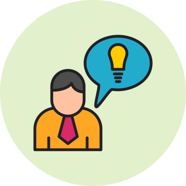 User logo with light bulb idea, simple icon for web page  