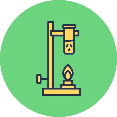 Bunsen Burner web simgesi basit illüstrasyon