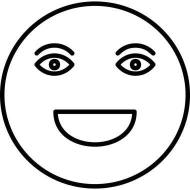 Yüz emojisi. Neşeli duygu simgesi vektör illüstrasyonu