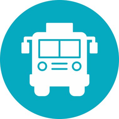 Otobüs simgesi, modern tasarım illüstrasyonu