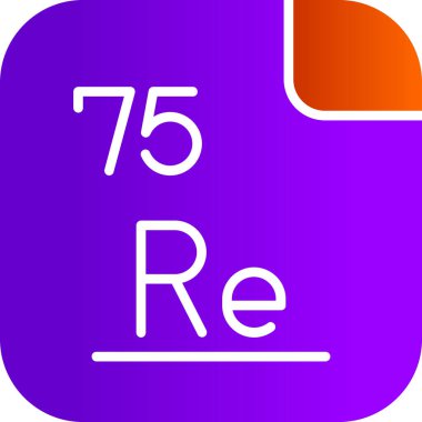 75 Rhenyum Kimyasal element, Mendeleev Periyodik Tablo simgesi 