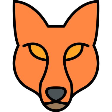 fox face çizgisi vektör simgesi