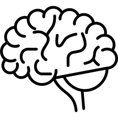  Beyin ikonu. Basit resimleme