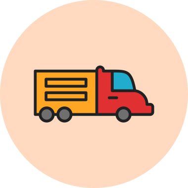 delivery truck icon vector. thin line sign