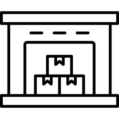 Bir depo simgesinin vektör illüstrasyonu
