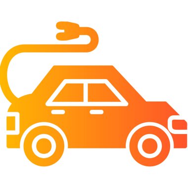 Electric Car modern simgesi, vektör illüstrasyonu