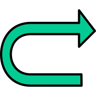 U Dönüş simgesi vektör illüstrasyonu