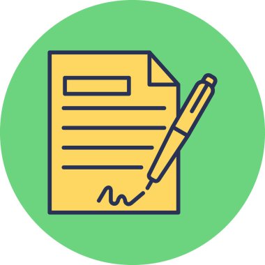 Contract icon, vector illustration simple design