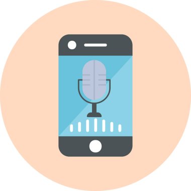 Mikrofon. Web simgesi kaydedilmesi basit illüstrasyon 