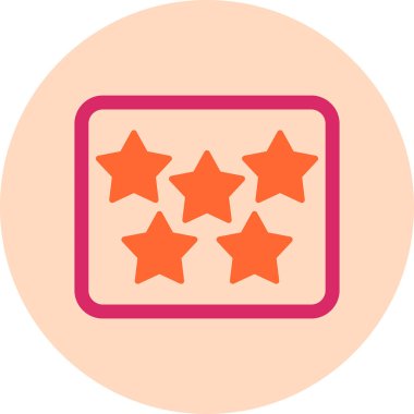 Beş Yıldız, vektör çizimi, düz tabela, katı tasarım