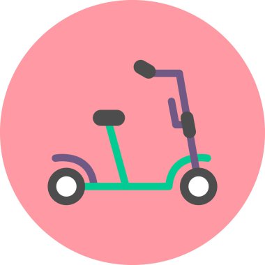 Çizgi scooter ikonu. vektör illüstrasyonu 