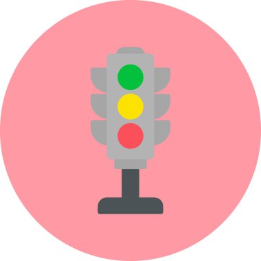 Trafik ışığı simgesi, vektör illüstrasyonu