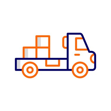 delivery truck icon vector. thin line sign
