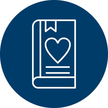 Aşk kitabı ikonu, modern tasarım illüstrasyonu