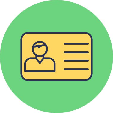 Kimlik kartı simgesi, vektör illüstrasyonu basit tasarım