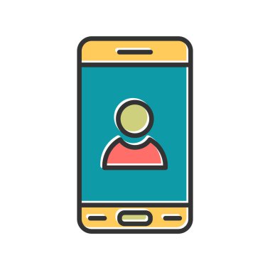 simple icon, Mobile user Profile logo on screen 