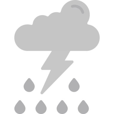 Yağmur bulutlu gök gürültülü fırtına, basit illüstrasyon