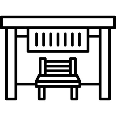 Otobüs Durağı modern simgesi, vektör illüstrasyonu