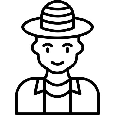 Çiftçi. Web simgesi basit illüstrasyon