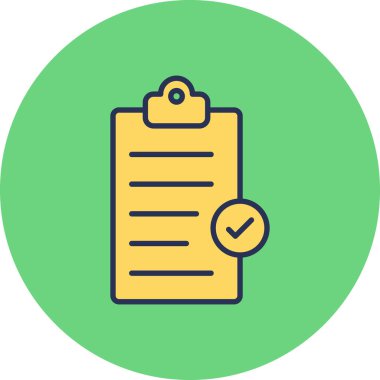 Web ve mobil uygulama tasarımınız, pano logo konseptiniz için beyaz arkaplanda izole edilmiş kontrol listesi simgesi vektörü