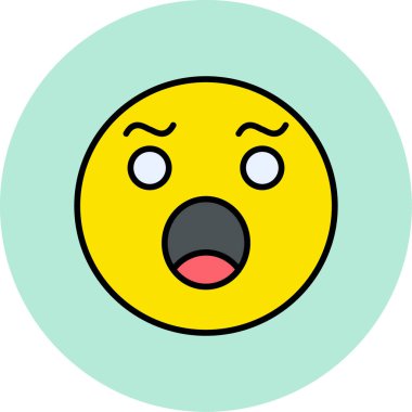 Şaşırmış emoji simgesinin vektör illüstrasyonu