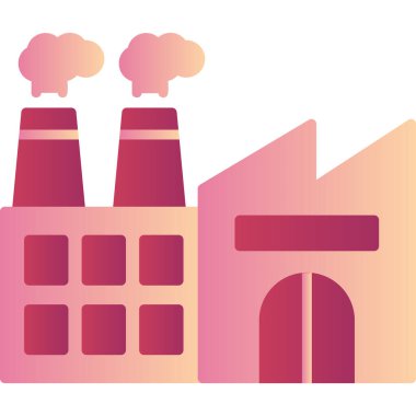 Fabrika binası ikon vektör illüstrasyonu