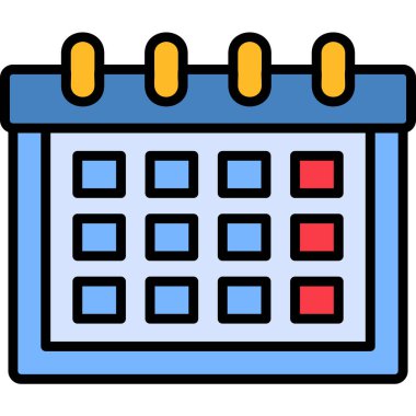 Takvim simgesi, vektör illüstrasyonu basit tasarım