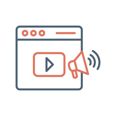 video player icon vector. browser sign. isolated contour symbol illustration