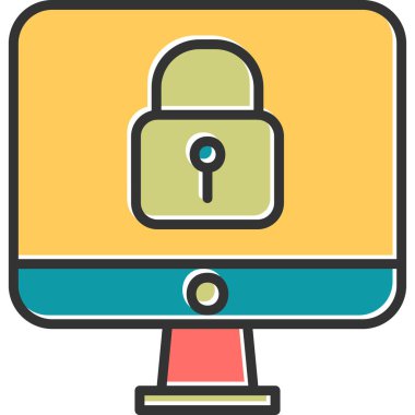 Asma kilit simgesinin vektör illüstrasyonu