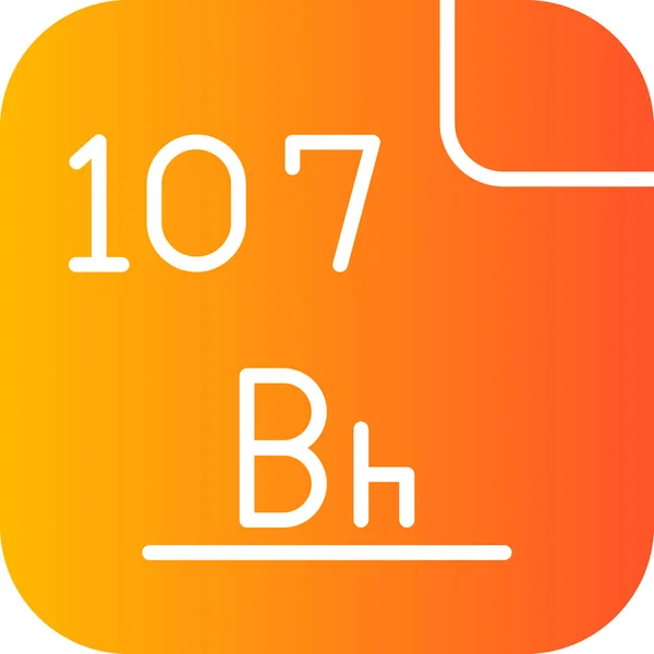Bohrio Elemento Químico Ilustración Simple Tela — Vector de stock