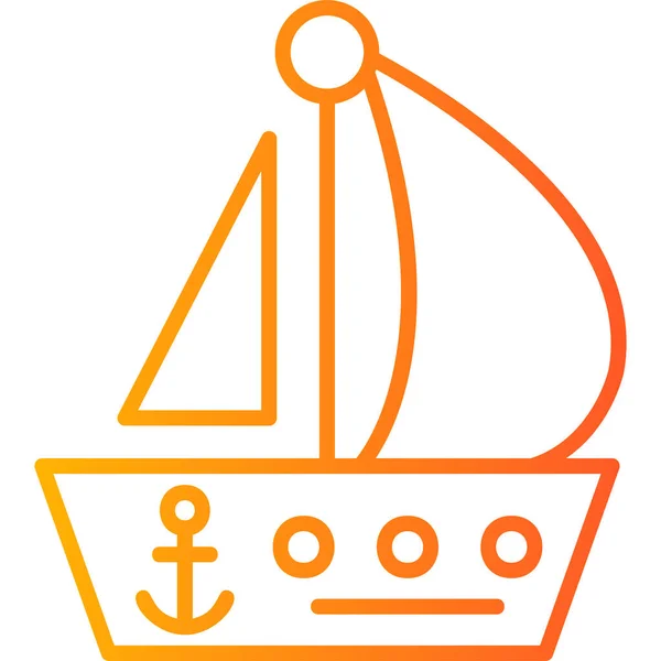 Sailboat Web Icon Vector Illustration — Stock Vector