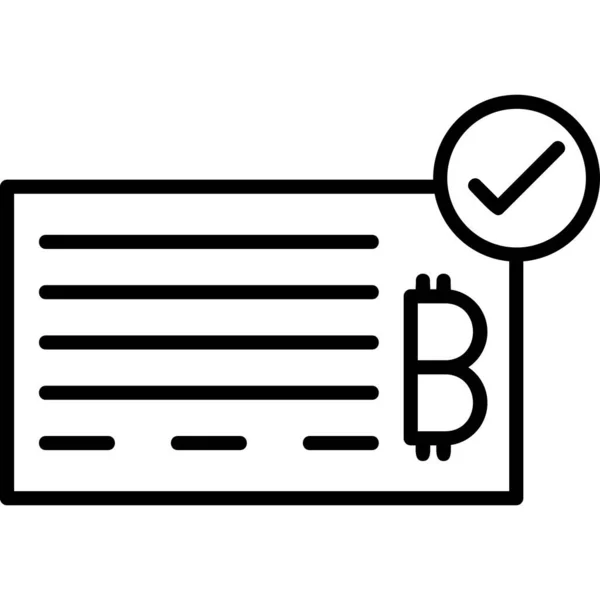 Bank Check Web Symbol Einfache Illustration — Stockvektor