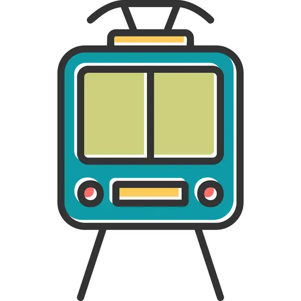 Web Semplice Illustrazione Icona Del Tram — Vettoriale Stock