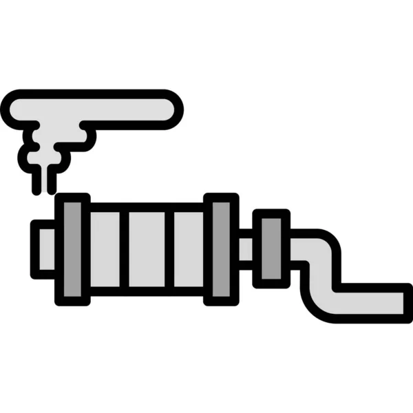Vector Illustration Exhaust Pipe Simple Icon — 스톡 벡터