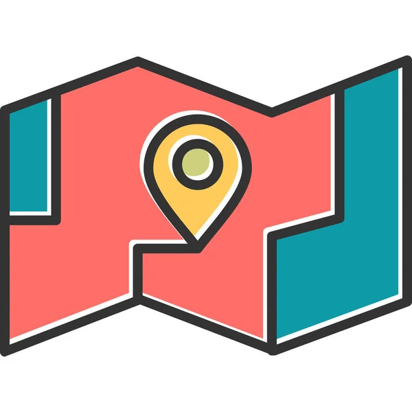 Ícone Mapa Símbolo Marcador Localização Design Plano — Vetor de Stock