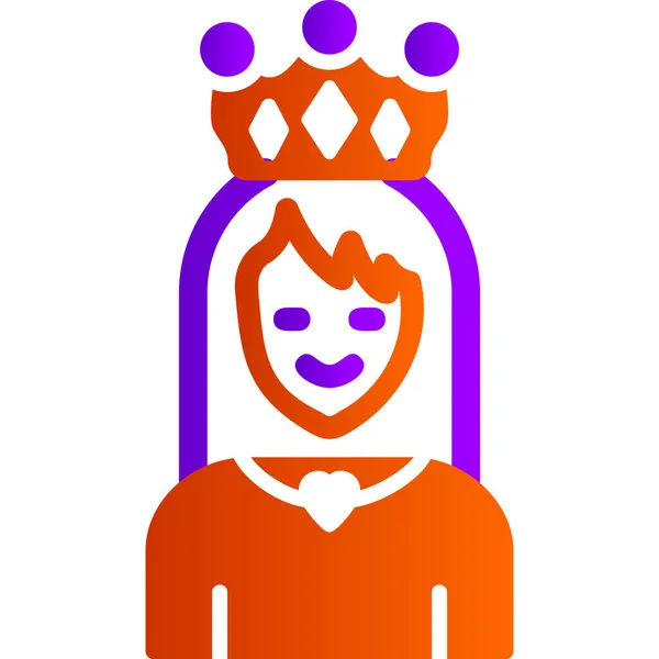 Illustration Vectorielle Princesse Femme Avec Couronne — Image vectorielle