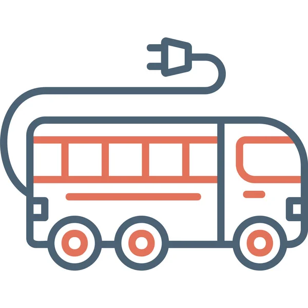 Elektrische Bus Modern Icoon Vector Illustratie — Stockvector
