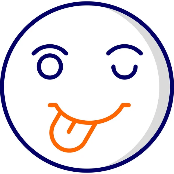 Sorria Emoji Com Língua Lamber Boca — Vetor de Stock