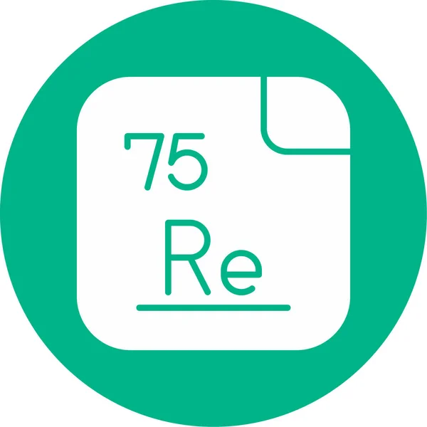 Rênio Elemento Químico Mendeleev Ícone Tabela Periódica — Vetor de Stock