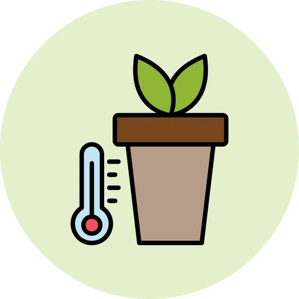 Illustration Der Temperatur Web Symbol Vektorgrafik — Stockvektor