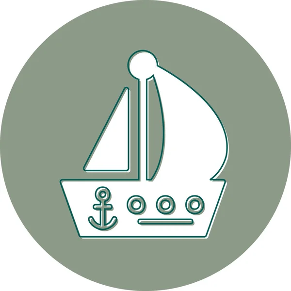 Sailboat Web Icon Vector Illustration — Stock Vector