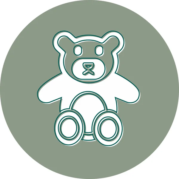 Ícone Urso Pelúcia Ilustração Vetorial —  Vetores de Stock