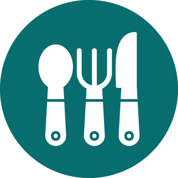 Mutfak Gereçleri Çatal Bıçak Ağı Simgeleri — Stok Vektör