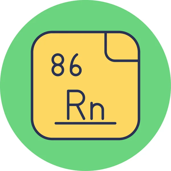 Radão Elemento Químico Web Ilustração Simples —  Vetores de Stock
