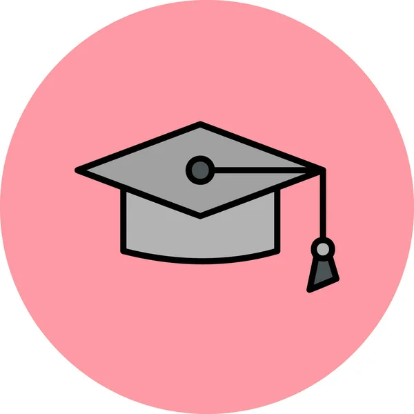 Icône Chapeau Graduation Illustration Vectorielle — Image vectorielle