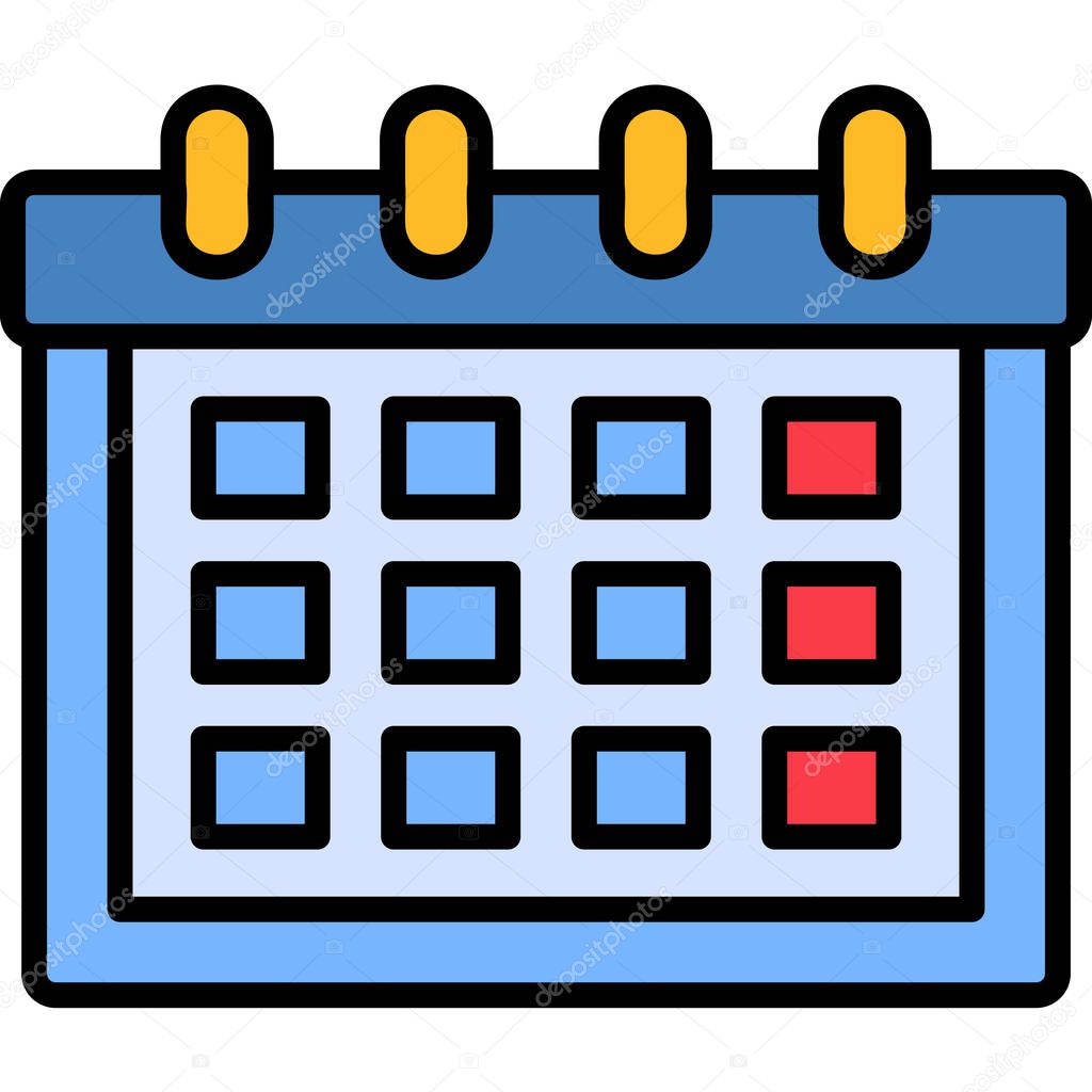 Calendar icon, vector illustration simple design