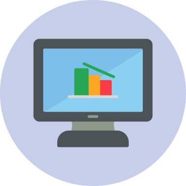 Çevrimiçi Veri Analizi simgesi vektör illüstrasyonu